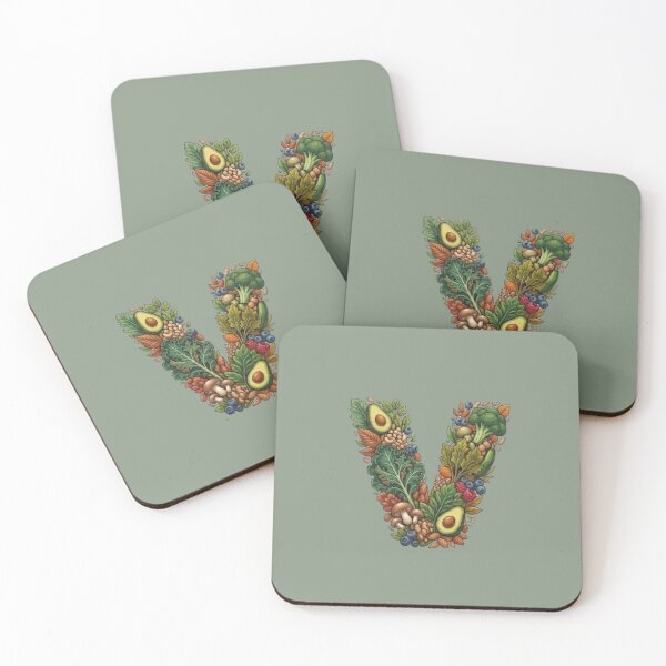 Item preview, Plant Based Vegan V Monogram - Botanical Veggie Graphic designed and sold by loccotown168.