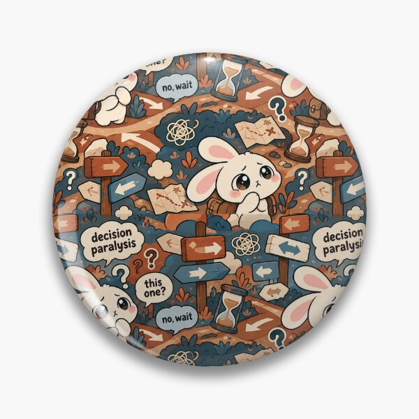Item preview, Decision Paralysis Bunny Pattern — Overthinker Kawaii Seamless designed and sold by Visual Dept..