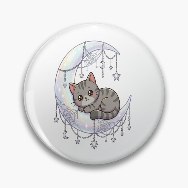 Item preview, Cute Moon Cat Crescent Crystal designed and sold by Ella_Sketch.