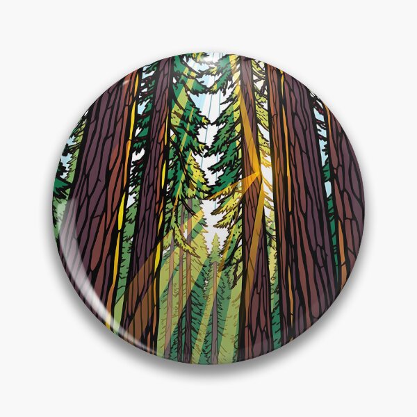 Item preview, Redwood Forest with Sunbeams Stained Glass Style Nature Art designed and sold by T-domain.