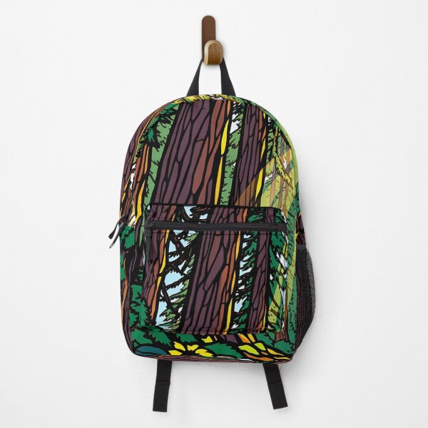 Item preview, Redwood Forest with Sunbeams Stained Glass Style Nature Art designed and sold by T-domain.