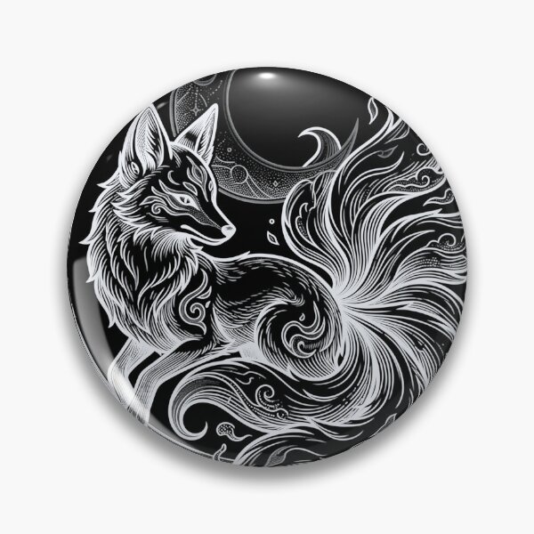 Item preview, Minimalist Japanese Kitsune Fox Crest - Aesthetic Zen Line Art designed and sold by Hikariha Studio.