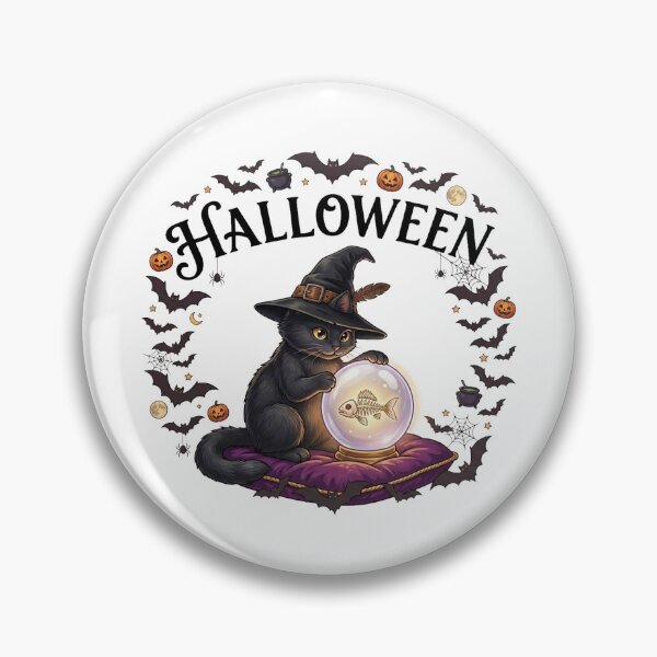 Item preview, Mystic Witch Cat Art - Spooky Halloween Black Cat Crystal Ball Design designed and sold by ChameleonStars.