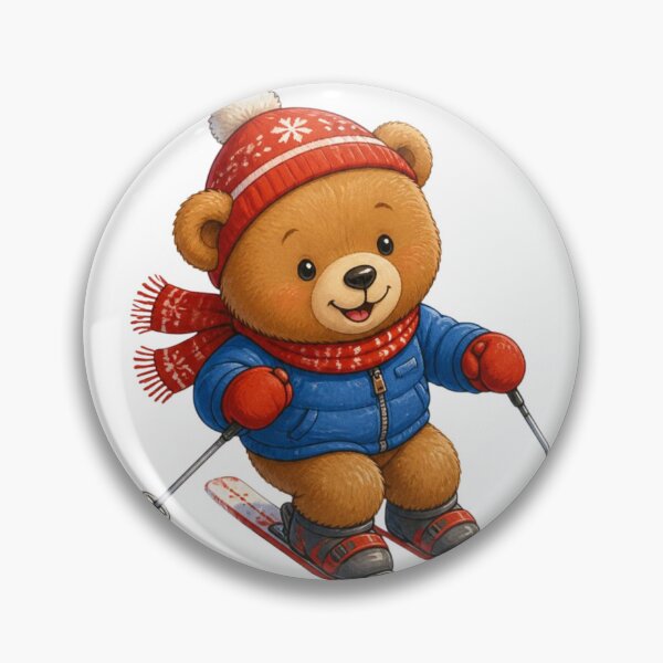 Item preview, Cute teddy bear winter skiing designed and sold by 26LN.