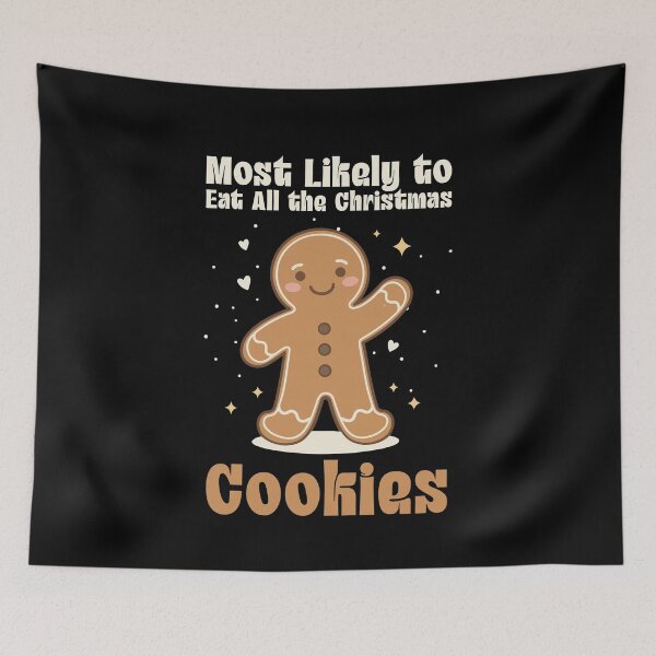 Item preview, Most Likely To Eat All The Christmas Cookies | Funny Christmas Quote | Vintage Holiday Humor designed and sold by stylishdzign.