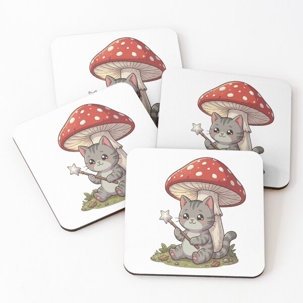 Item preview, Cute Fairy Mushroom Cat Wand designed and sold by Ella_Sketch.
