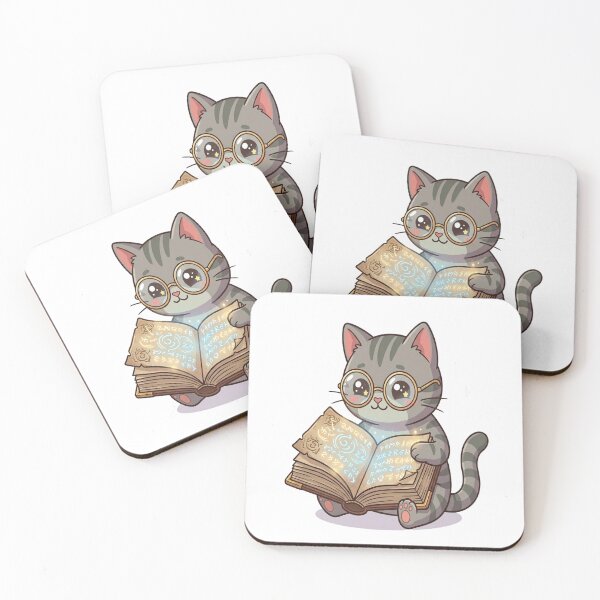 Item preview, Cute Wizard Cat Spellbook Glasses designed and sold by Ella_Sketch.