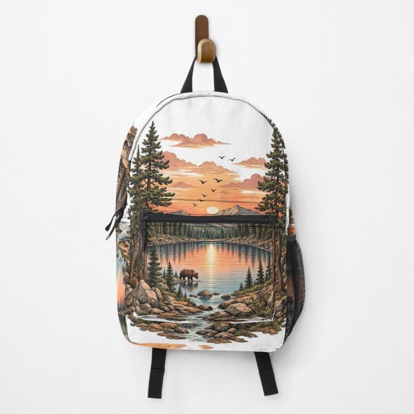 Item preview, Retro mountain with trees designed and sold by lamiarte.