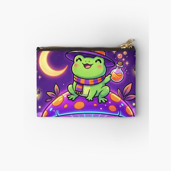 Item preview, Witch Frog On Glowing Neon Mushroom designed and sold by ELmestka.