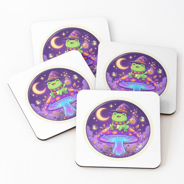 Item preview, Witch Frog On Glowing Neon Mushroom designed and sold by ELmestka.