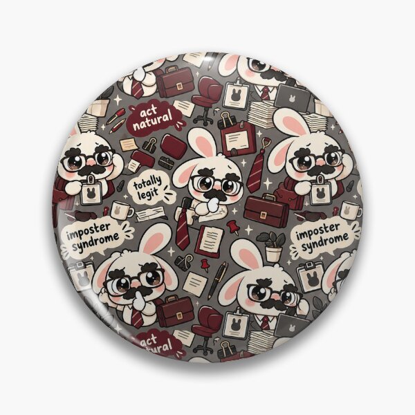 Item preview, Imposter Syndrome Bunny Pattern — Office Kawaii Seamless designed and sold by Visual Dept..