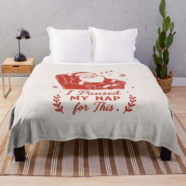 Item preview, I Paused My Nap For This – Sleeping Santa Claus Christmas Art designed and sold by Tklezardesigns.