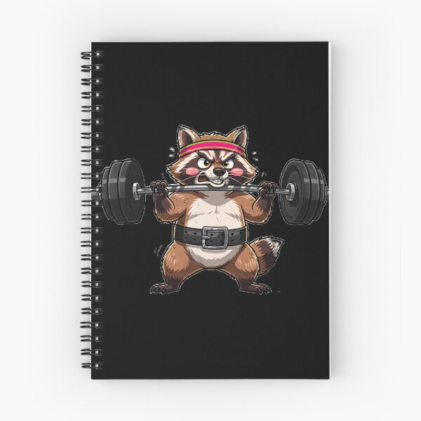 Item preview, Funny Gym Raccoon Deadlifting Barbell Fitness Meme designed and sold by ValhallaHub.