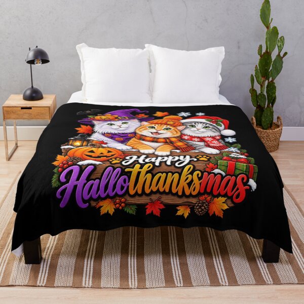 Item preview, Cute cats celebrating HalloThanksMas together designed and sold by rafaeltto.