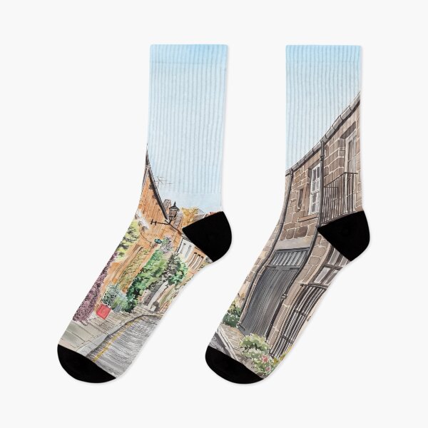 Item preview, Edinburgh Scotland Wall Art – Circus Lane Cityscape Painting designed and sold by POSTERIOCREW.