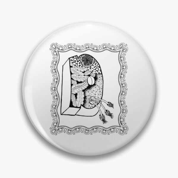 Item preview, Letter D - Illuminated Initial in Circular Floral Frame designed and sold by The Outlier Studio.