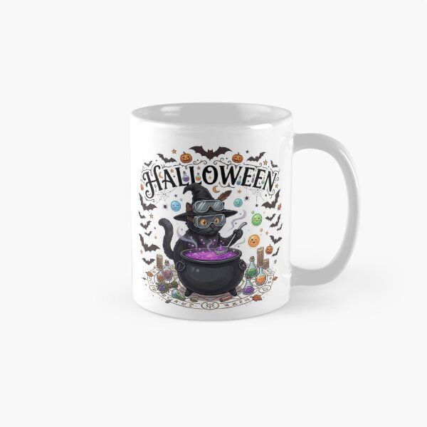 Item preview, Halloween Gothic Witch Cat Art - Spooky Season Alchemist Black Cat Design designed and sold by ChameleonStars.