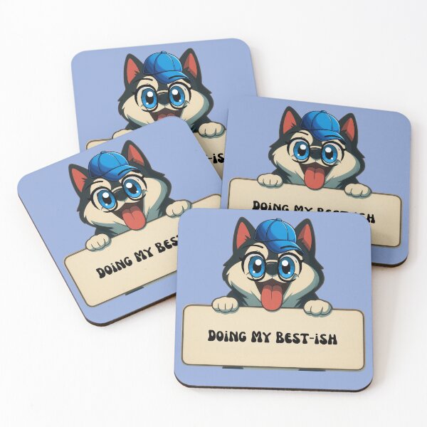 Item preview, Doing My Best-ish Funny Husky Dog Holding Sign Cute Design designed and sold by tinkeybabes.