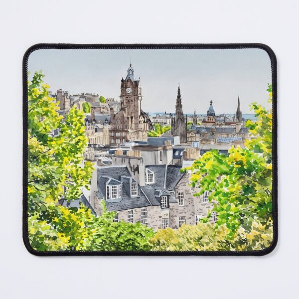 Item preview, Edinburgh Watercolor Print – Scottish Cityscape Wall Art designed and sold by POSTERIOCREW.