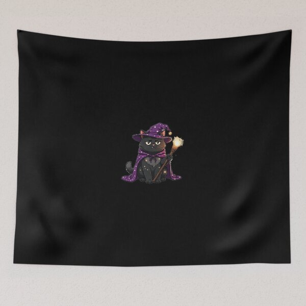 Item preview, Grumpy Black Cat Wizard Casting Spell Funny Meme designed and sold by ValhallaHub.