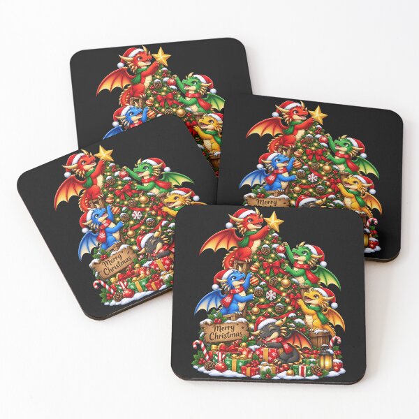 Item preview, Festive Dragons Decorating a Christmas Tree designed and sold by rafaeltto.
