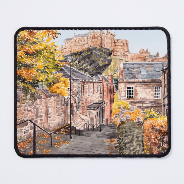 Item preview, Edinburgh Scotland Fall Cityscape – Vintage Scottish Wall Art designed and sold by POSTERIOCREW.