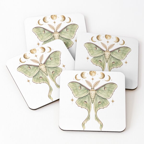 Item preview, Luna Moth Moon Phases Celestial Witchy Moth Art designed and sold by DreamelleStudio.