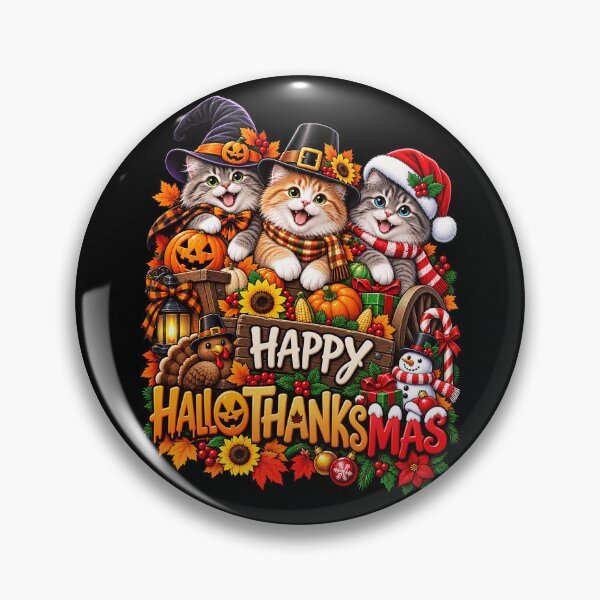 Item preview, Festive kittens celebrating Halloween and Thanksgiving designed and sold by rafaeltto.