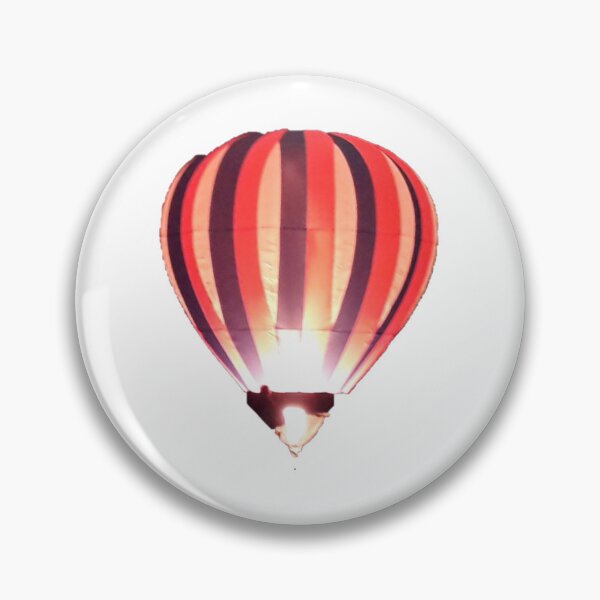 Item preview, Red and Blue Striped Hot Air Balloon In flight designed and sold by Am Fear Liath Mòr Designs.