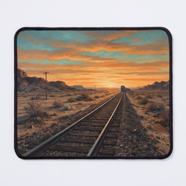 Item preview, Railroad Track At Sunset American Realism Art designed and sold by Home Decor Art.