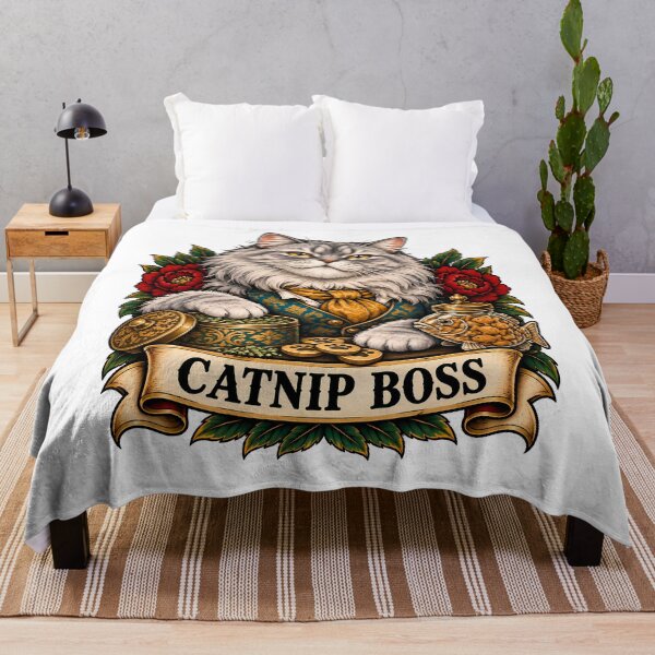 Item preview, Catnip Boss Cat Funny Pet designed and sold by Old's Cool Cat Studio.