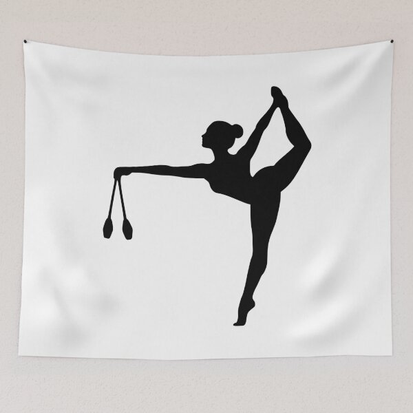 Item preview, Rhythmic Gymnastics Clubs Silhouette Elegant Balance Pose designed and sold by AnnSign.