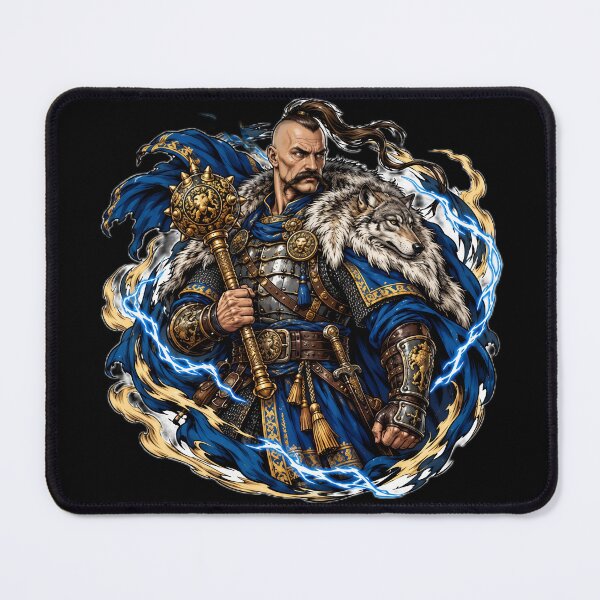 Item preview, Epic Ukrainian Cossack Hetman Warrior With Mace designed and sold by ValhallaHub.