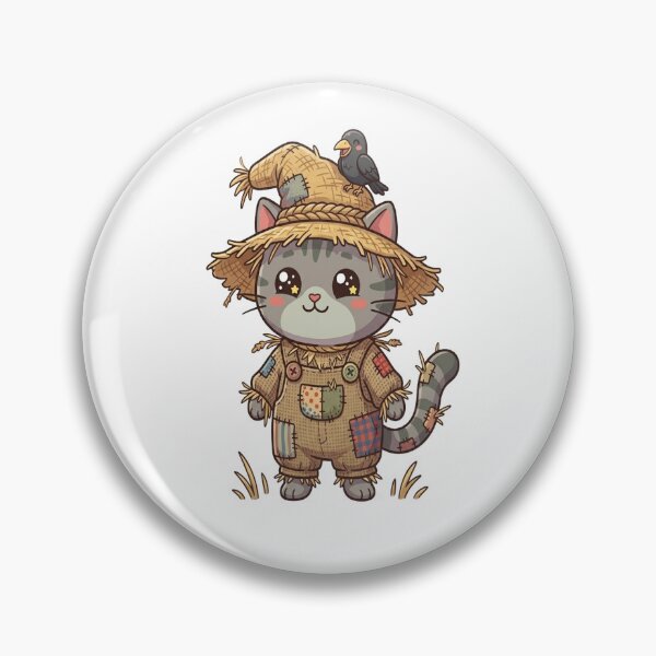 Item preview, Cute Scarecrow Cat Crow Straw designed and sold by Ella_Sketch.
