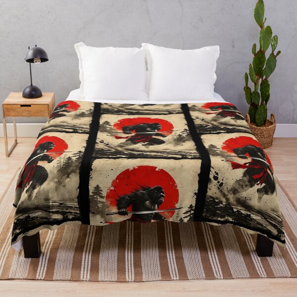 Item preview, Samurai Gorilla with Katana Japanese Warrior Red Sun designed and sold by RDGNR.
