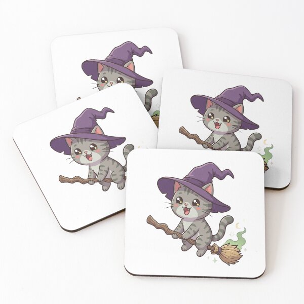 Item preview, Cute Witch Cat Broomstick Flying designed and sold by Ella_Sketch.