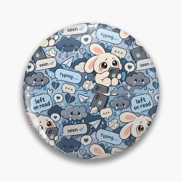 Item preview, Left On Read Bunny Pattern — Kawaii Texting Anxiety Seamless designed and sold by Visual Dept..