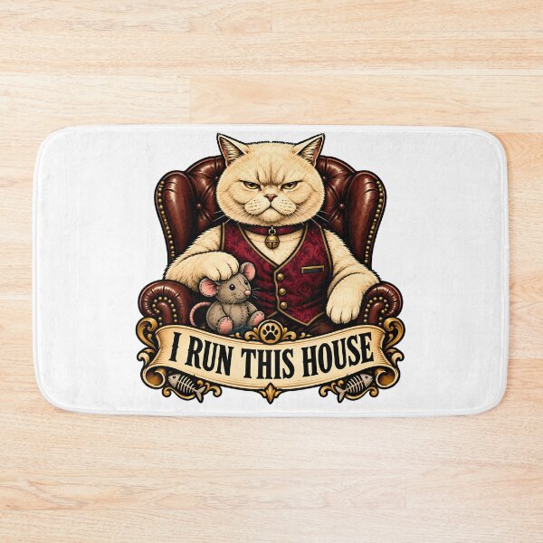 Item preview, I Run This House Cat Funny Boss Art designed and sold by Old's Cool Cat Studio.