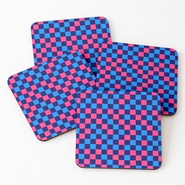 Item preview, Pink And Blue On Navy Blue Checkered Pattern   designed and sold by PatternTitan.
