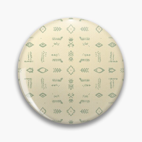 Item preview, Olive Green Ethnic Geometric Pattern on Beige Background – Boho & Tribal Style designed and sold by Wolagno.