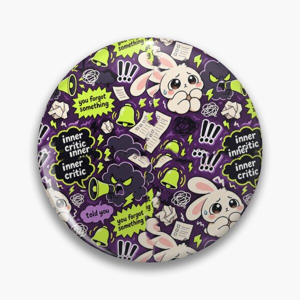 Item preview, Inner Critic Bunny Pattern — Anxiety Voice Kawaii Seamless designed and sold by Visual Dept..