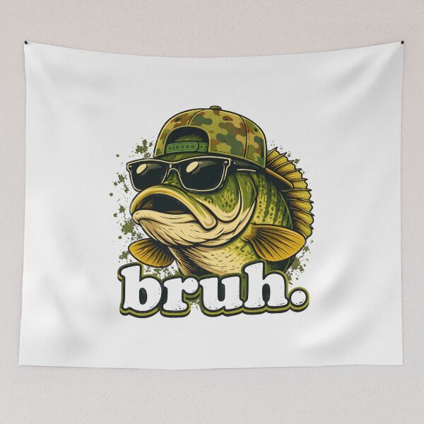 Item preview, Bruh Fish Sunglasses Camo Hat Funny Fishing Tee designed and sold by Maladies.