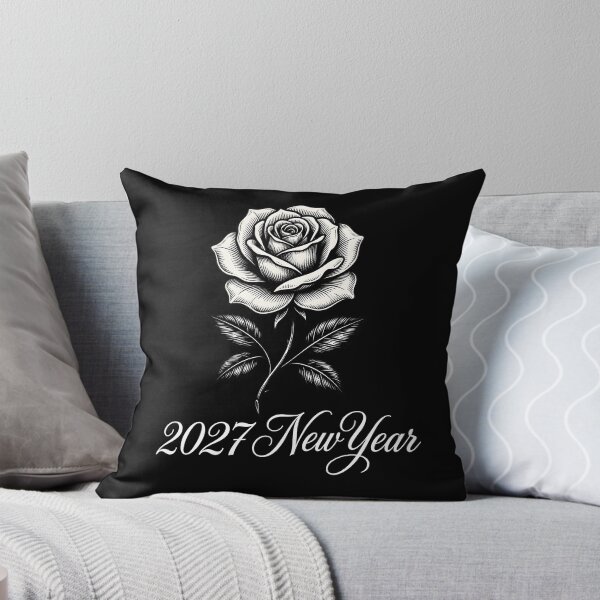 Item preview, Vintage Black Rose 2027 New Year – Engraved Style Floral Art with Calligraphy designed and sold by fawzimorsy.