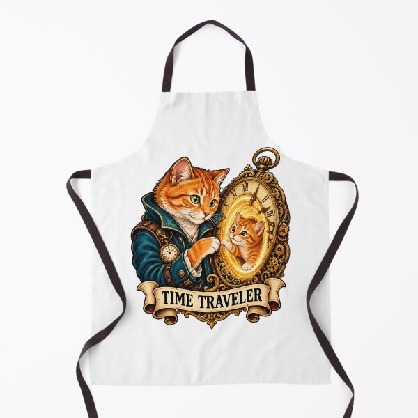 Item preview, Time Traveler Cat Steampunk Clock Fantasy designed and sold by Old's Cool Cat Studio.