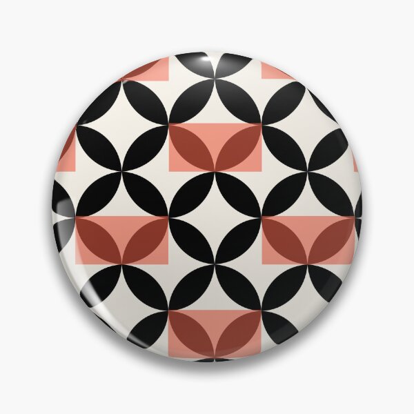 Item preview, Retro Black and Terracotta Geometric Flower Pattern designed and sold by ArtwithRabbit.
