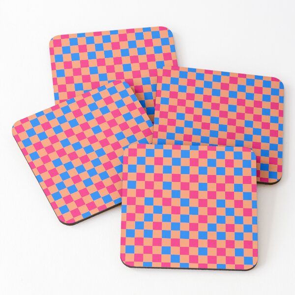 Item preview, Pink And Blue On Orange Checkered Pattern   designed and sold by PatternTitan.