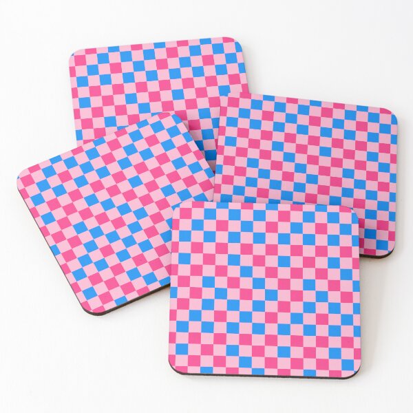 Item preview, Pink And Blue On Pink Checkered Pattern   designed and sold by PatternTitan.