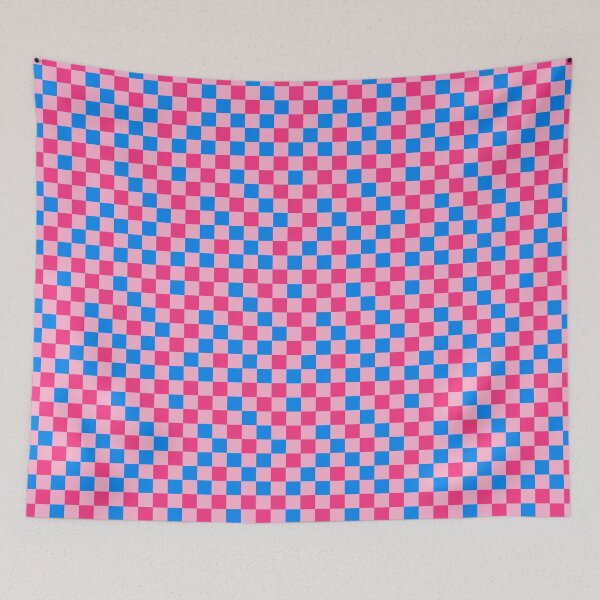 Item preview, Pink And Blue On Pink Checkered Pattern   designed and sold by PatternTitan.