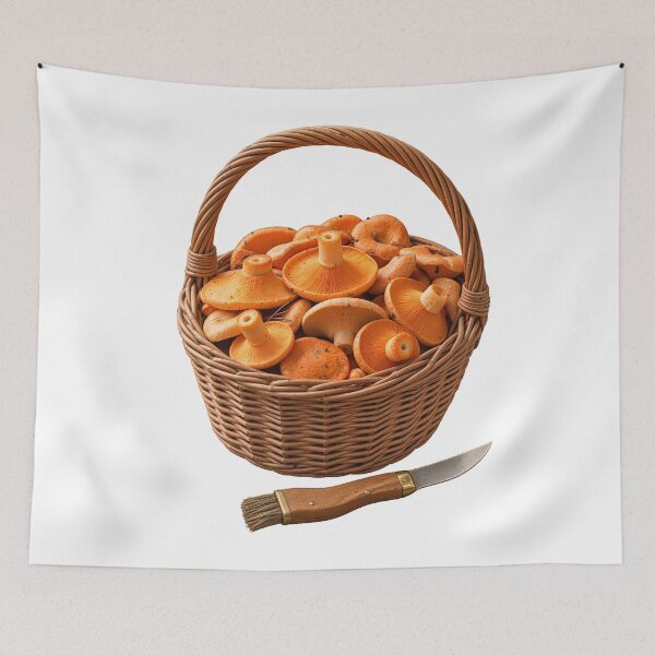 Item preview, Orange Mushroom Basket Art designed and sold by wildlifethings.