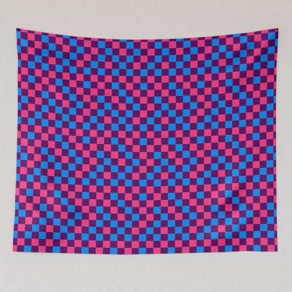 Item preview, Pink And Blue On Purple Checkered Pattern   designed and sold by PatternTitan.